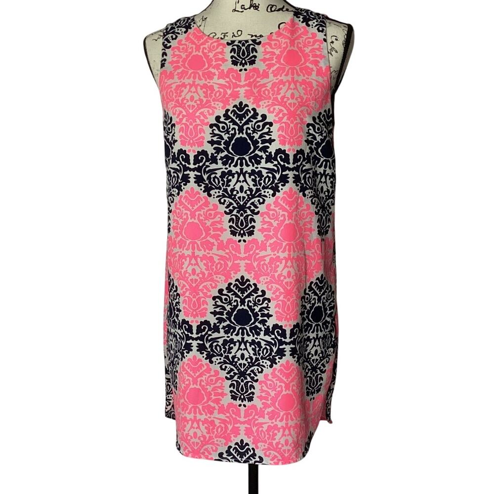 Monteau Los Angeles Shift Dress Sleeveless Open Back High Low Hem Size Medium